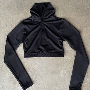 Kids Black High-Neck Cropped Sweater